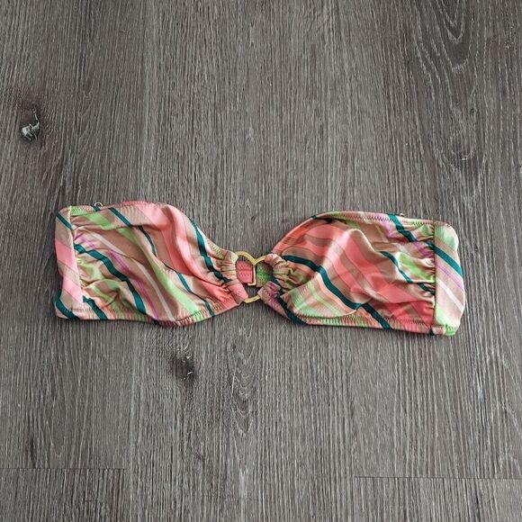 Victoria's Secret Stripe Multi Color Bikini Top Size Medium - Picture 1 of 6